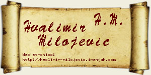 Hvalimir Milojević vizit kartica